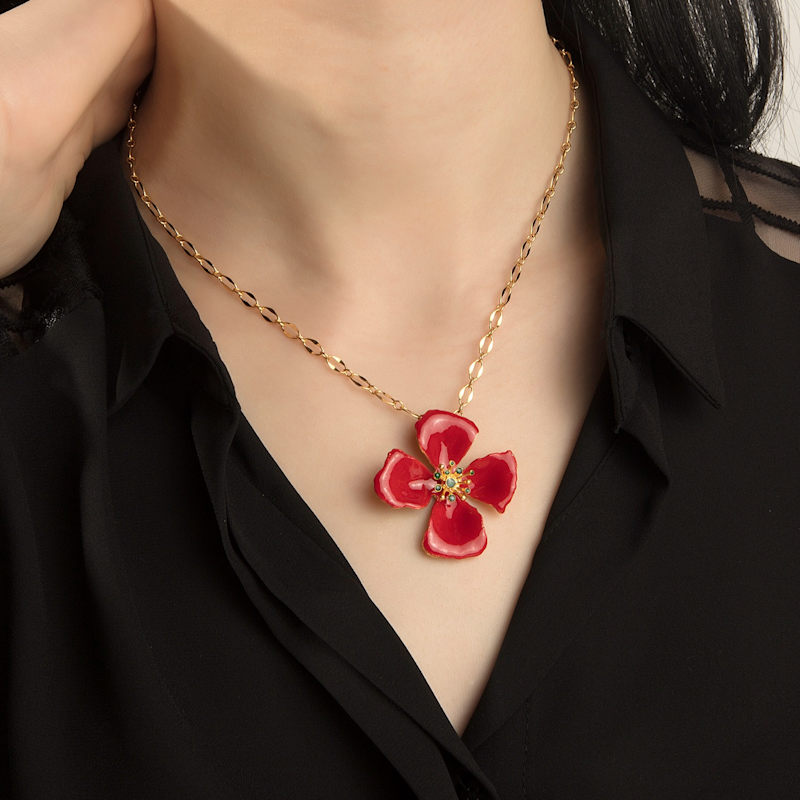 Thumbnail of Red Hibiscus Flower Necklace image