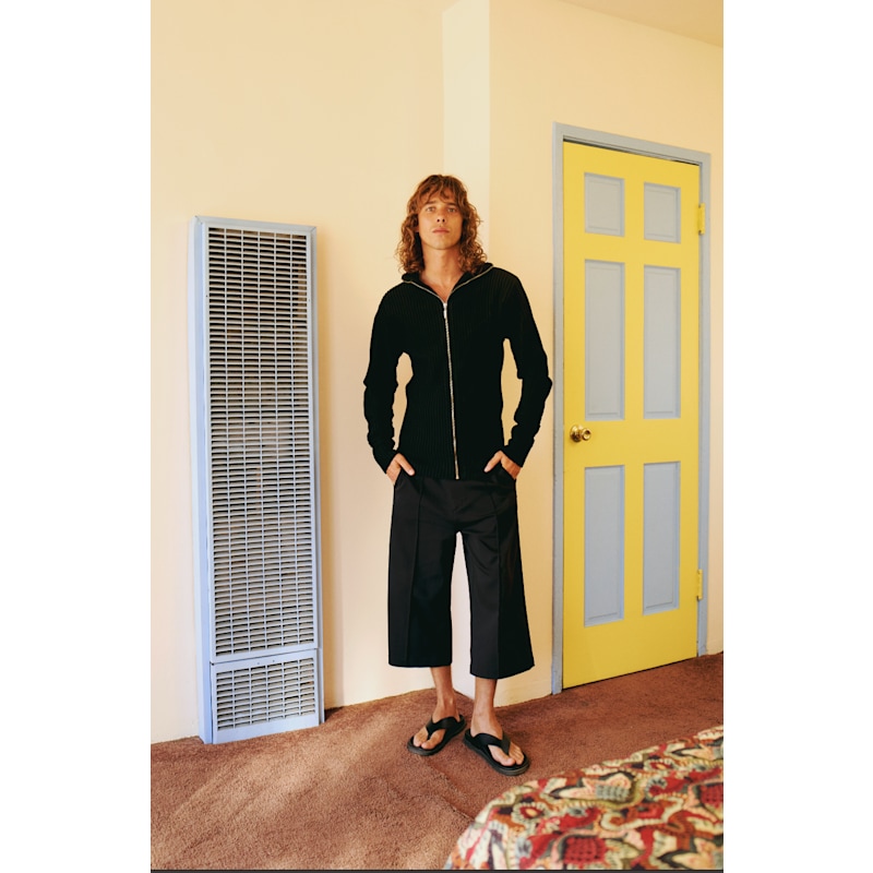 Thumbnail of Knit Cardigan With Zip Detail - Black image