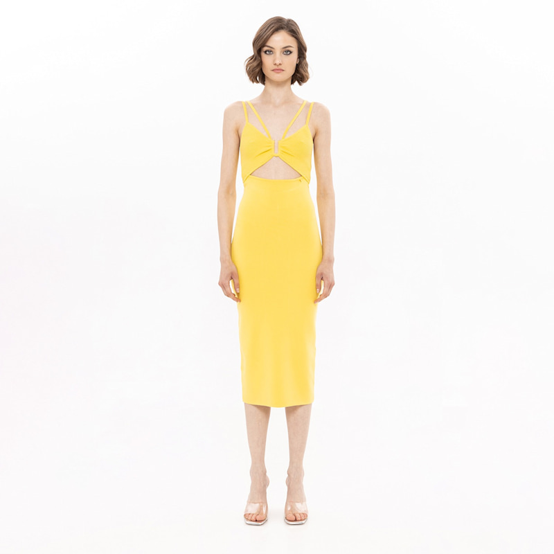 Thumbnail of Knitted Midi Dress Yellow image