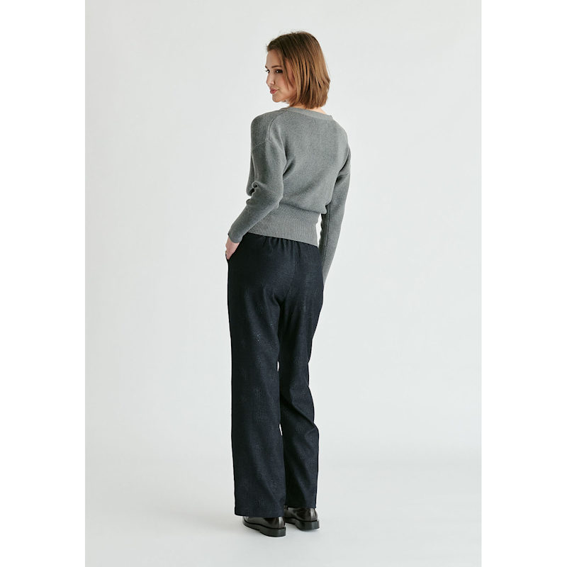 Thumbnail of Knitted Wrap Top With Side Buttons In Grey image