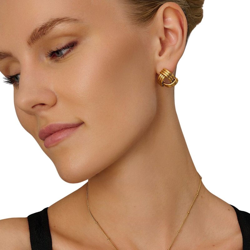 Thumbnail of Knot Earrings In Gold image