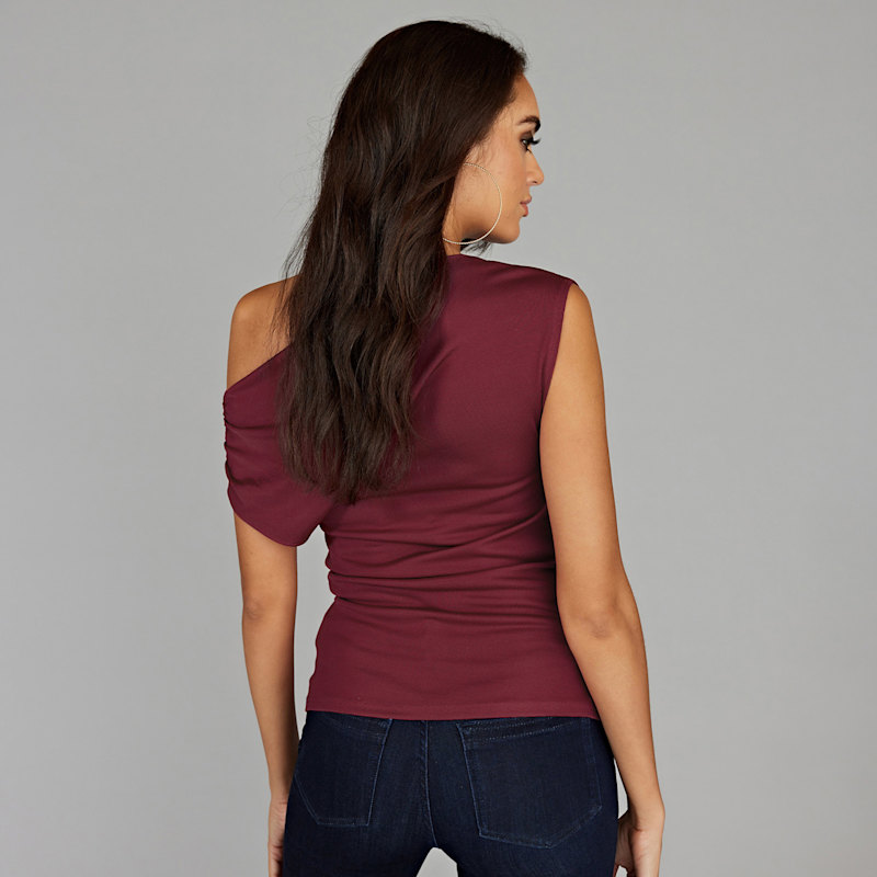 Thumbnail of Knuckle Down Claret Drop Shoulder Top image