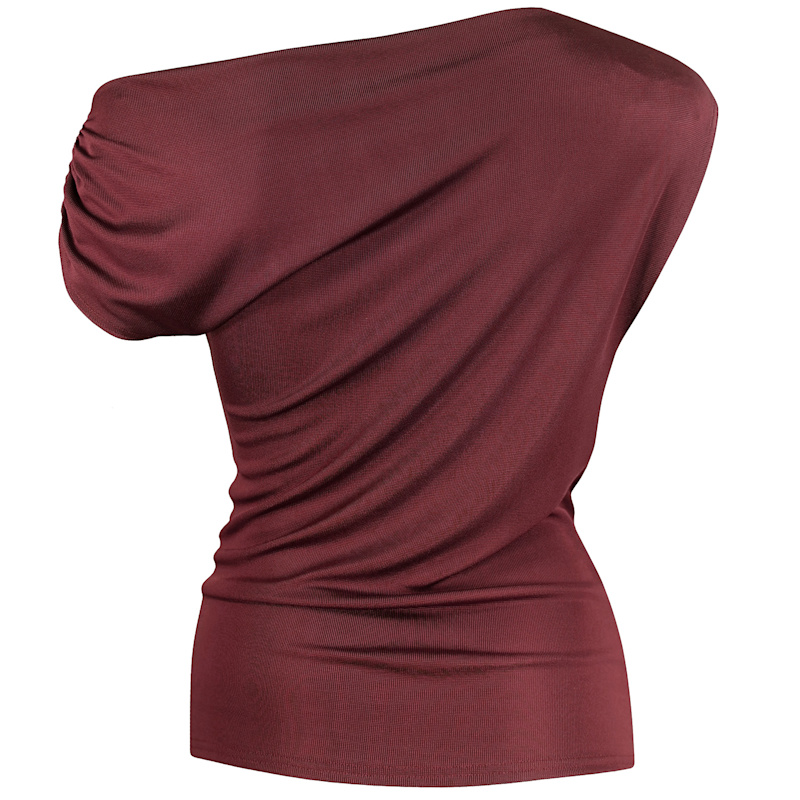 Thumbnail of Knuckle Down Claret Drop Shoulder Top image