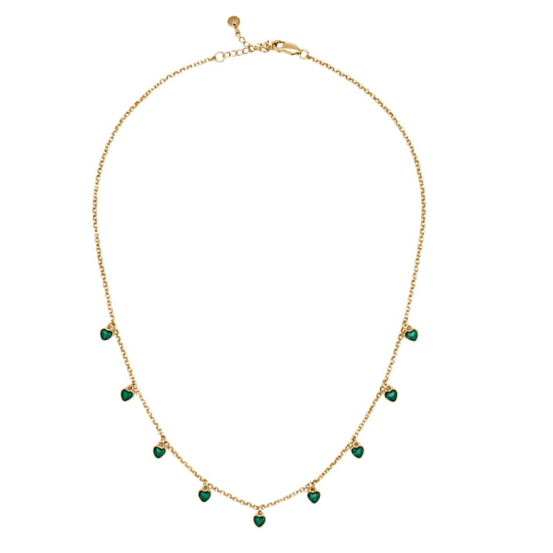Thumbnail of Kokoro Green Heart Gold Necklace image