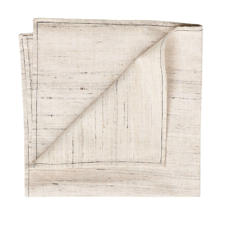 Thumbnail of Kora Off White Peace Silk Handloom Napkin Set image