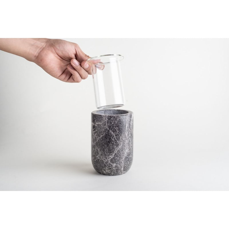 Thumbnail of Toothbrush Holder Less Is More - Black Marble image