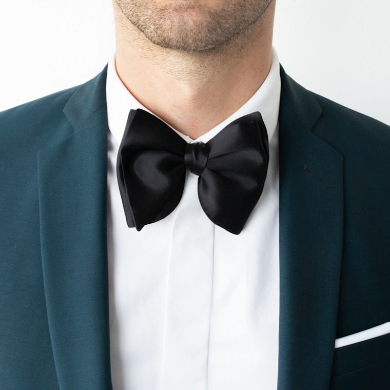 Thumbnail of Black Silk Cocktail Bow Tie image