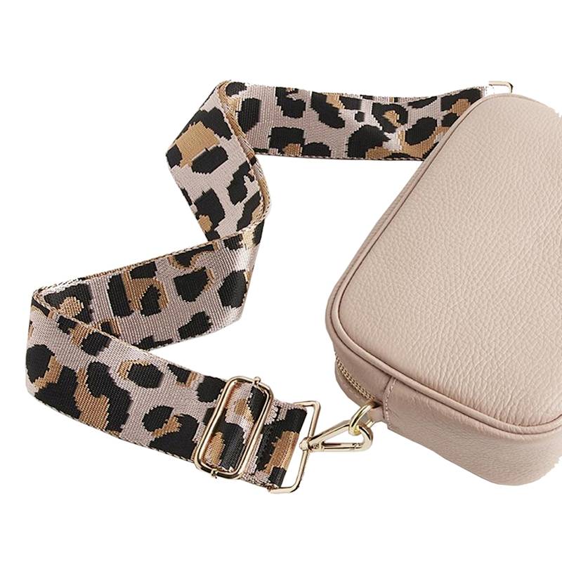 Thumbnail of Verona Crossbody Tassel Blush Bag With Light Leopard Strap image