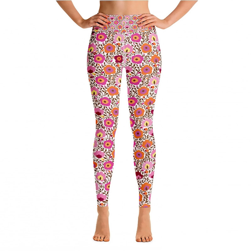 Thumbnail of High Waist Yoga Leggings In Land Of Flowers image