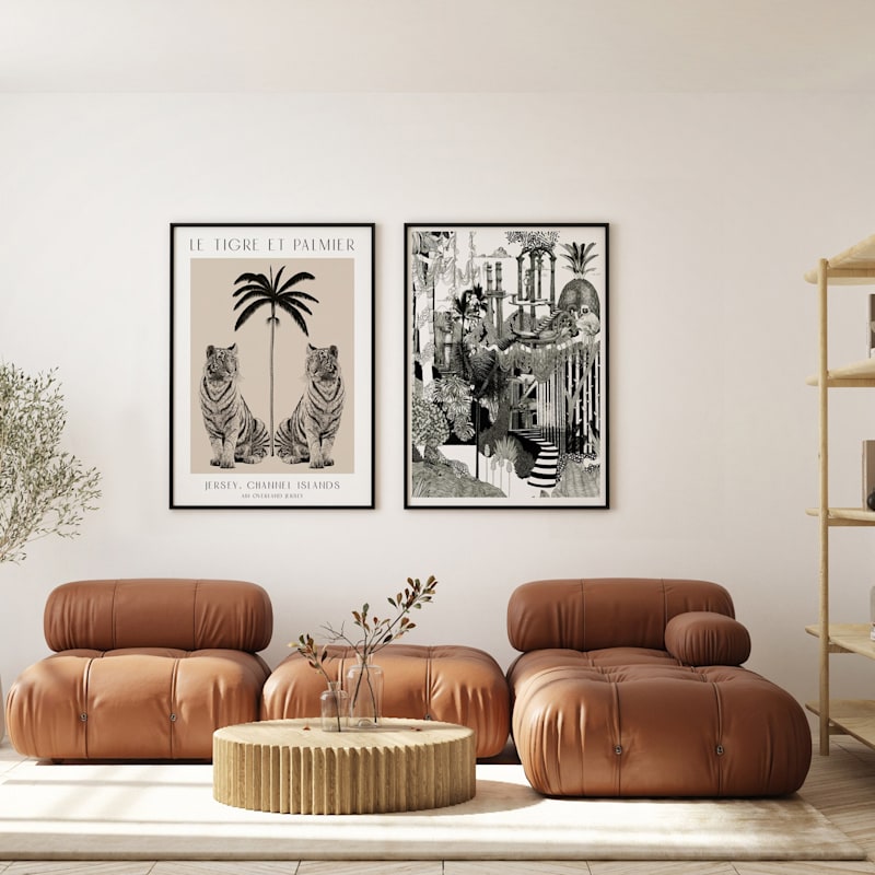 Thumbnail of Le Tigre Et Palmier - Art Print S image