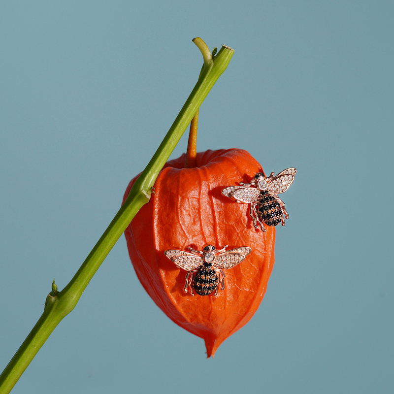Thumbnail of Honey Bee Stud Earrings Gold image