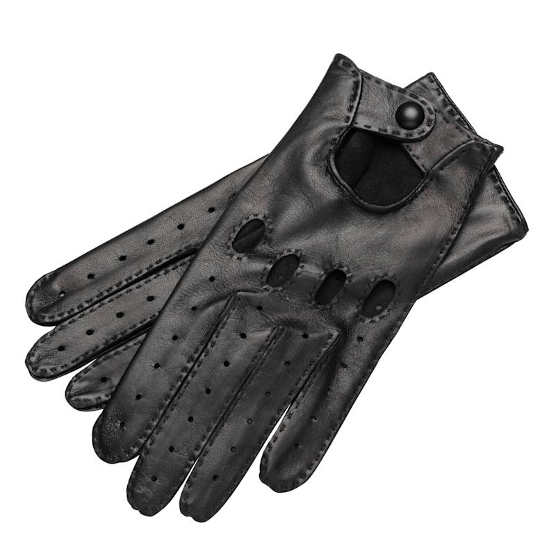 Rome - Men's Handsewn Lambskin Driving Gloves In Black | 1861