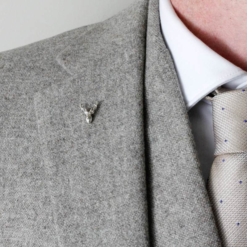 Thumbnail of Stag Lapel Pin – Silver image