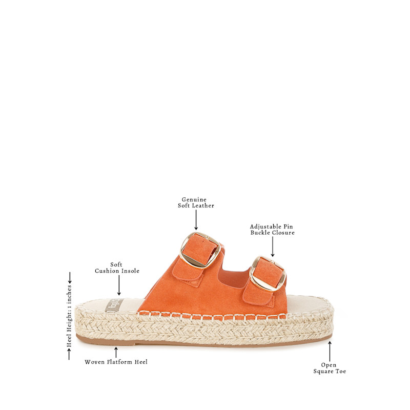 Thumbnail of Kuopa Genuine Soft Leather Espadrille Flatform Sandals In Tan By Rag & Co image
