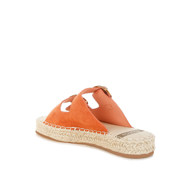 Thumbnail of Kuopa Genuine Soft Leather Espadrille Flatform Sandals In Tan By Rag & Co image