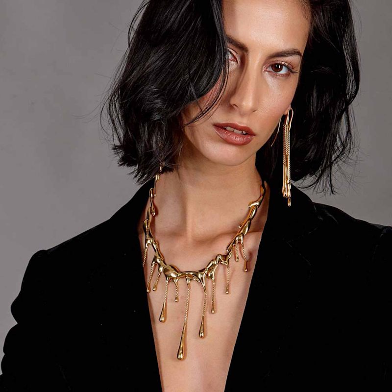 Thumbnail of Multi Drop Necklace In Gold Vermeil image