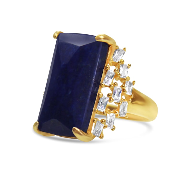 Thumbnail of Gold-Plated Silver Lapis Lazuli Cocktail Ring image