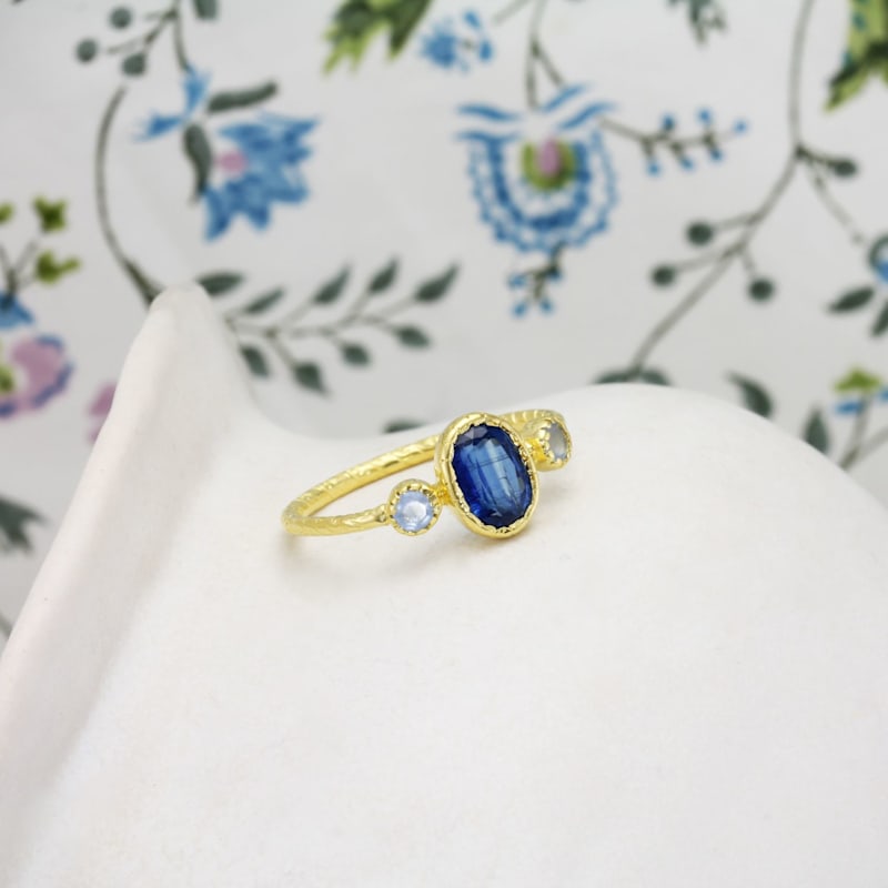 Thumbnail of Kyanite & Blue Chalcedony Gold Ring image