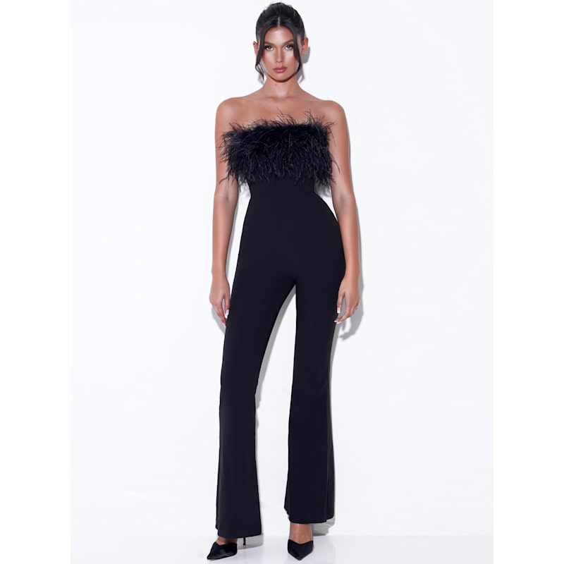 Thumbnail of Kylan Black Feather Jumpsuit image