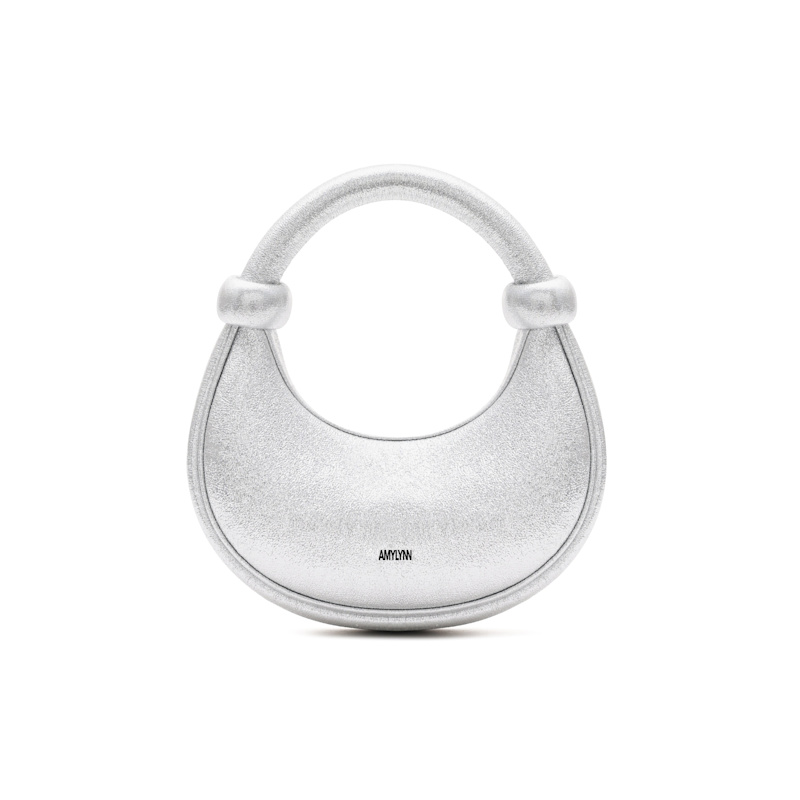 Thumbnail of Kyoto Silver Sparkle Leather Crossbody Crescent Bag image