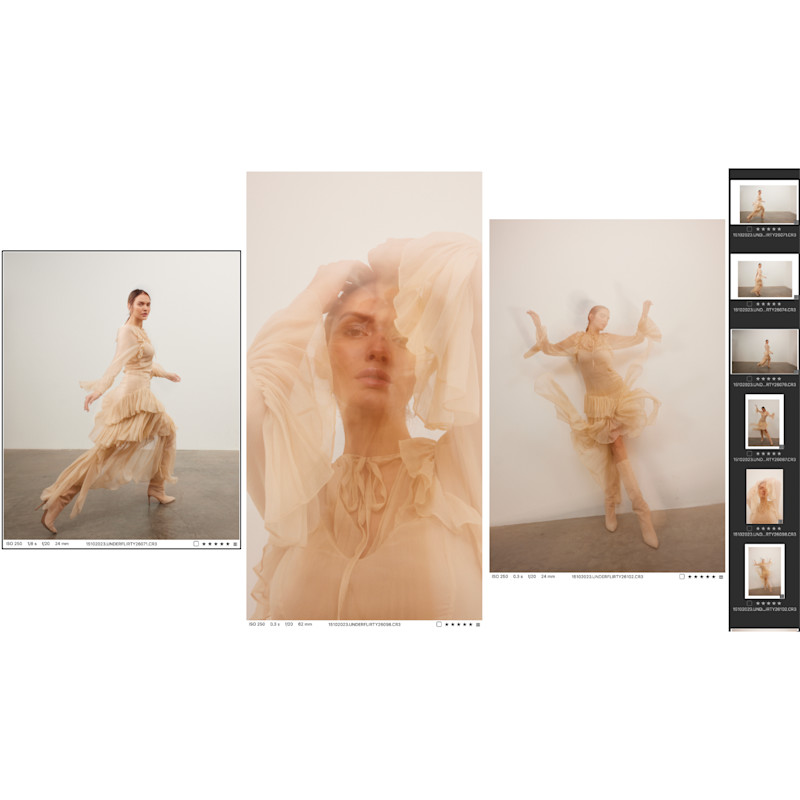 Thumbnail of L'odyssee Silk Long Ruffled Dress image