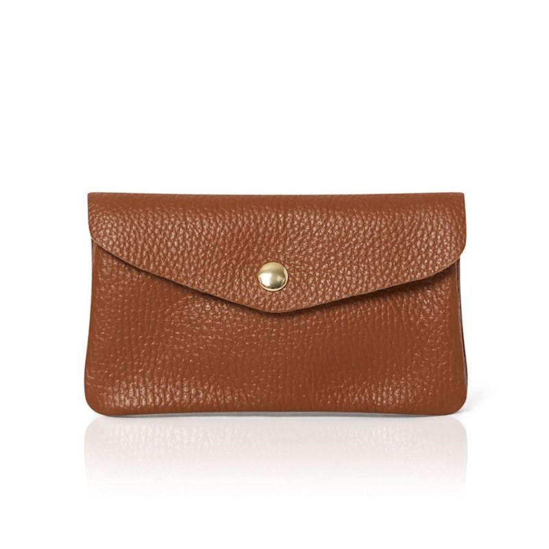 Thumbnail of Medium Popper Leather Purse In Tan image