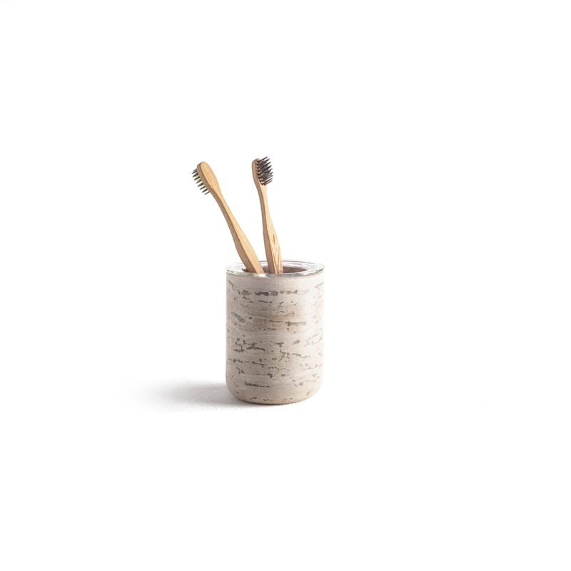 Thumbnail of Toothbrush Holder Less Is More - Travertine Marble image