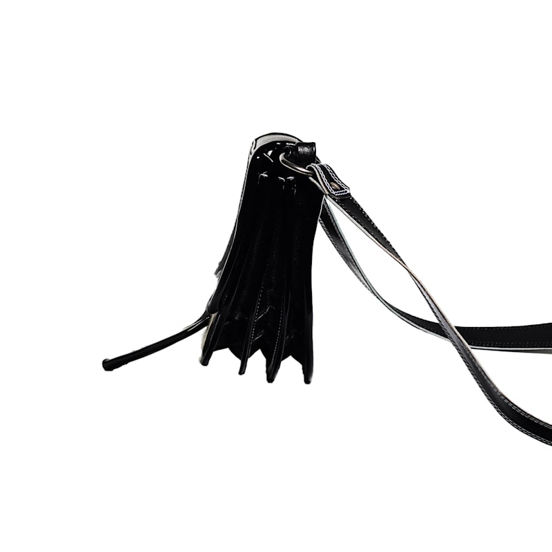 Thumbnail of La Dama Crossbody Leather Cowhide Bag, Black & White image