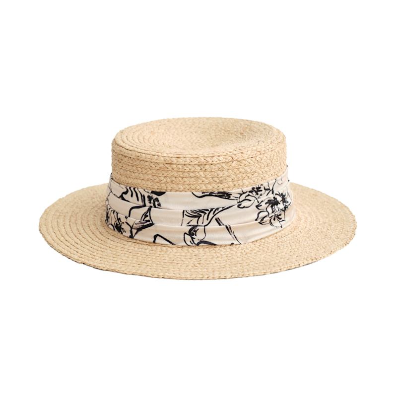 Thumbnail of La Isla Straw Hat With Ribbon Band - Cream image
