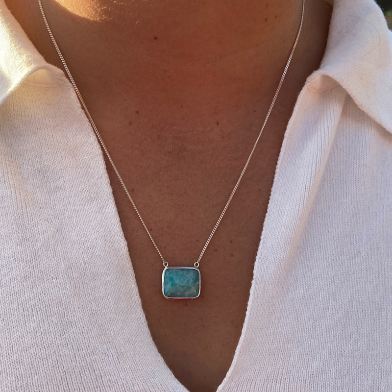La Stèle Amazonite Square Necklace | FV Jewelry | Wolf & Badger