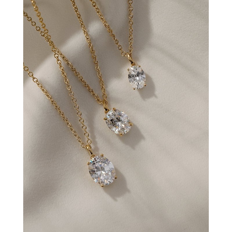 Thumbnail of Lab-Grown Diamond Two Carats Oval Solitaire Pendant Necklace image