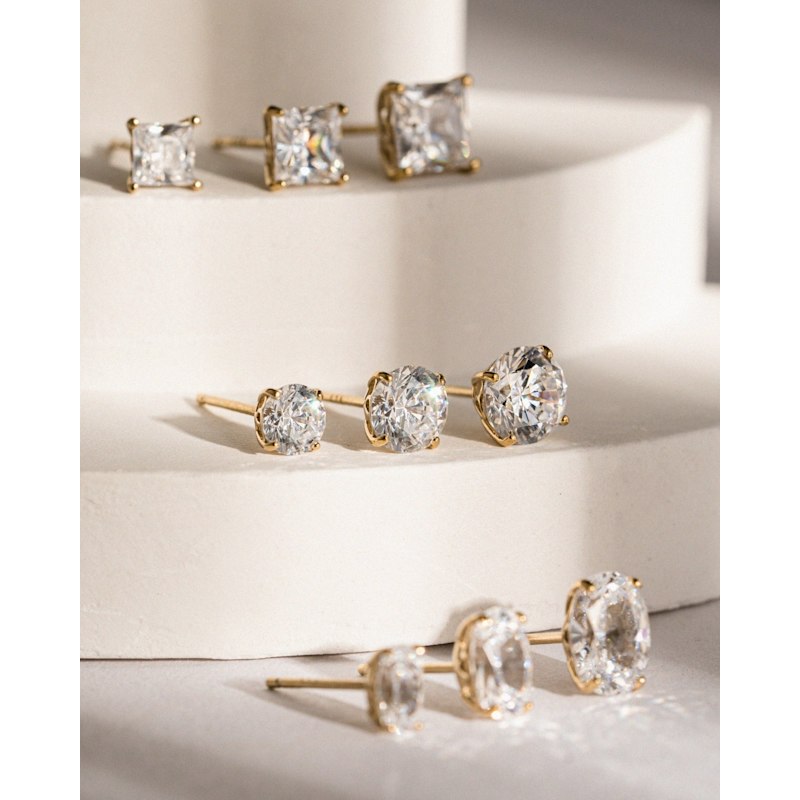 Thumbnail of Lab-Grown Diamond Two Carats Round Solitaire Stud Earrings image