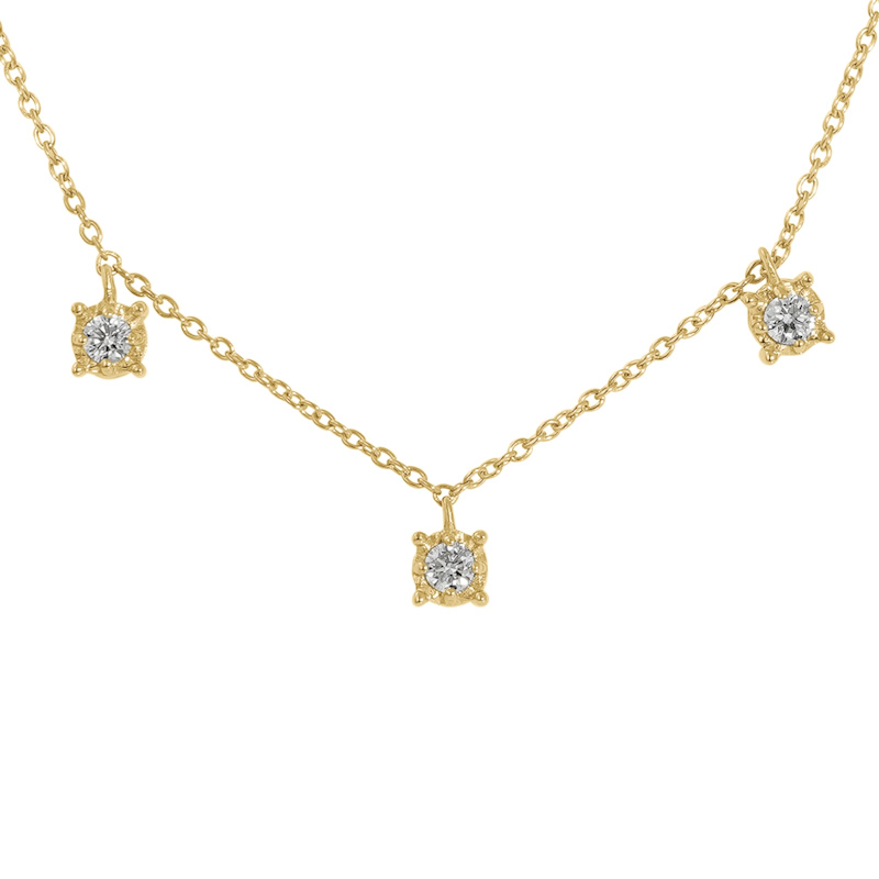 Thumbnail of Lab Grown Diamond Dangle Stone Station Necklace image