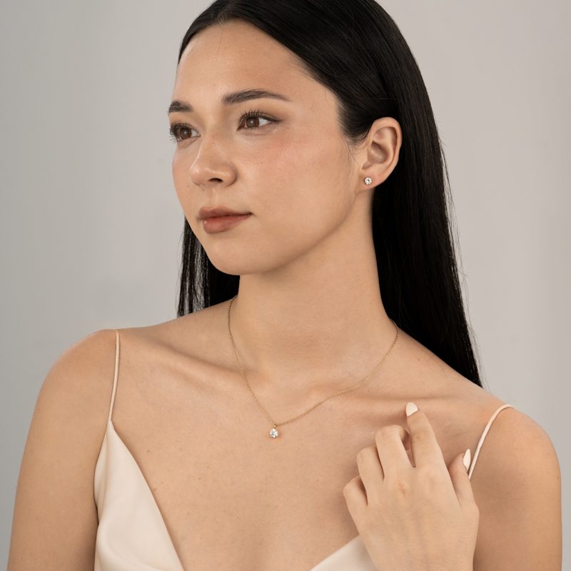 Thumbnail of Lab-Grown Diamond One Carat Round Solitaire Pendant Necklace image