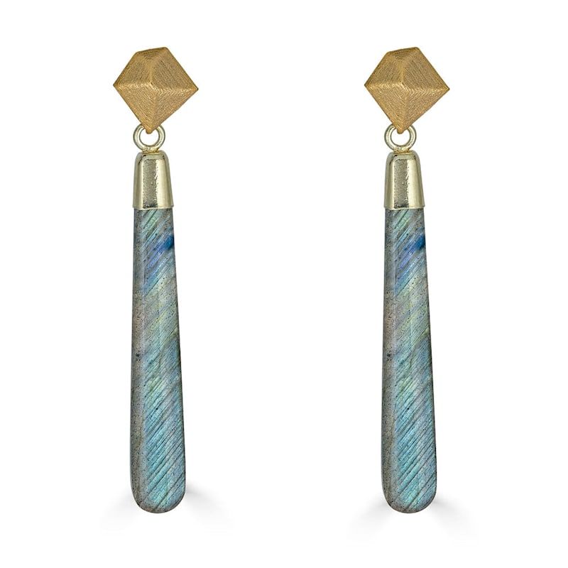 Thumbnail of Labradorite Long Drop Earrings image