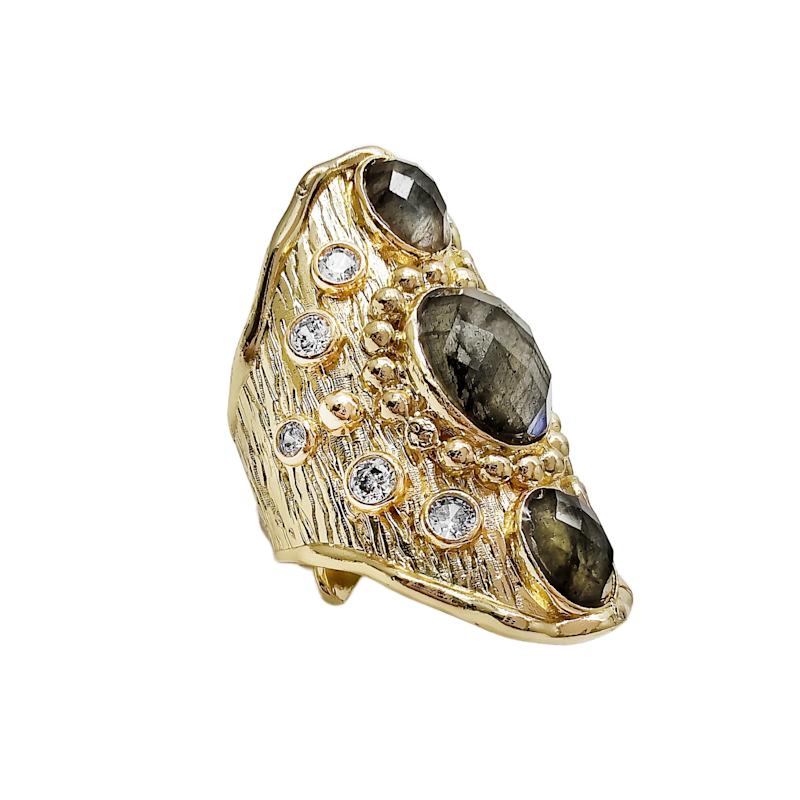 Thumbnail of Labradorite Stones With Zircon Statement Ring image