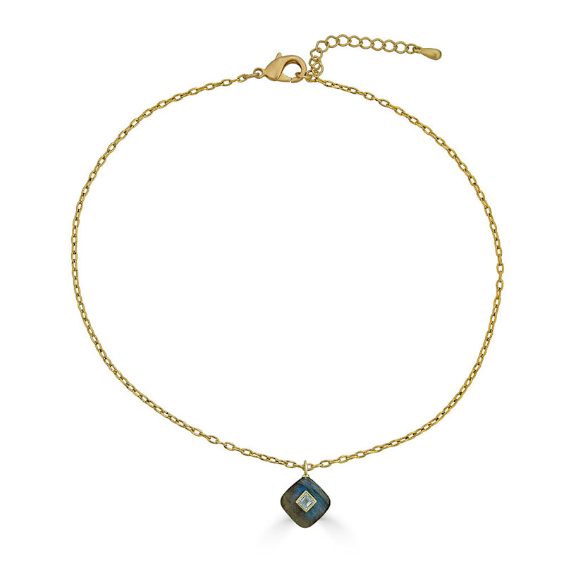 Thumbnail of Labradorite & White Topaz Inlay Necklace image