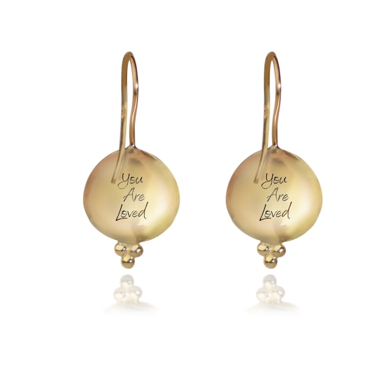 Thumbnail of Moonstone ‘You Are Loved’ Hook Earrings In Gold Vermeil image
