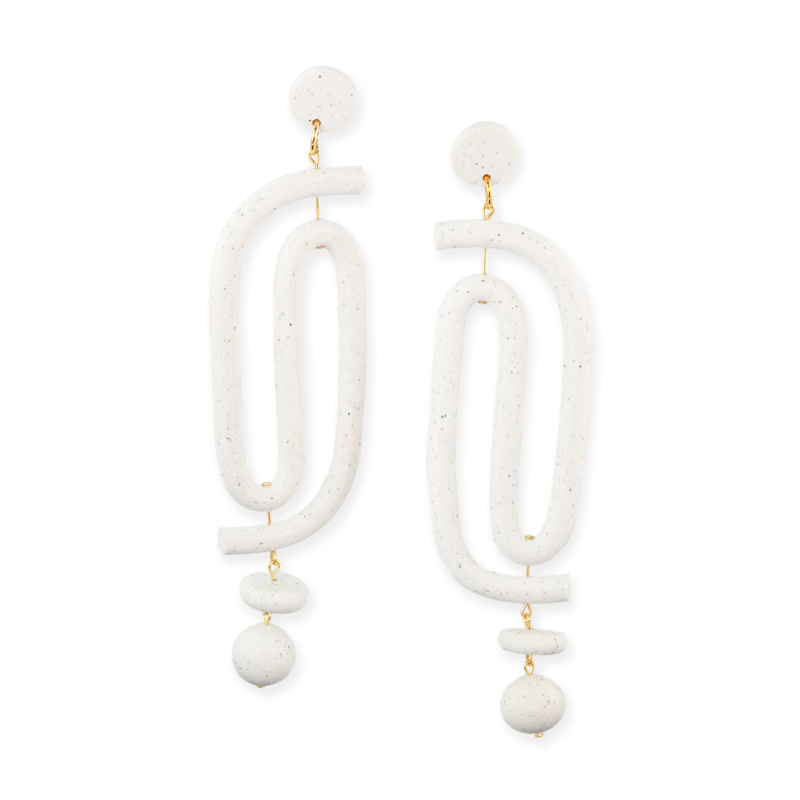 Thumbnail of Labyrinth Dangly Statement Earrings In Granite image