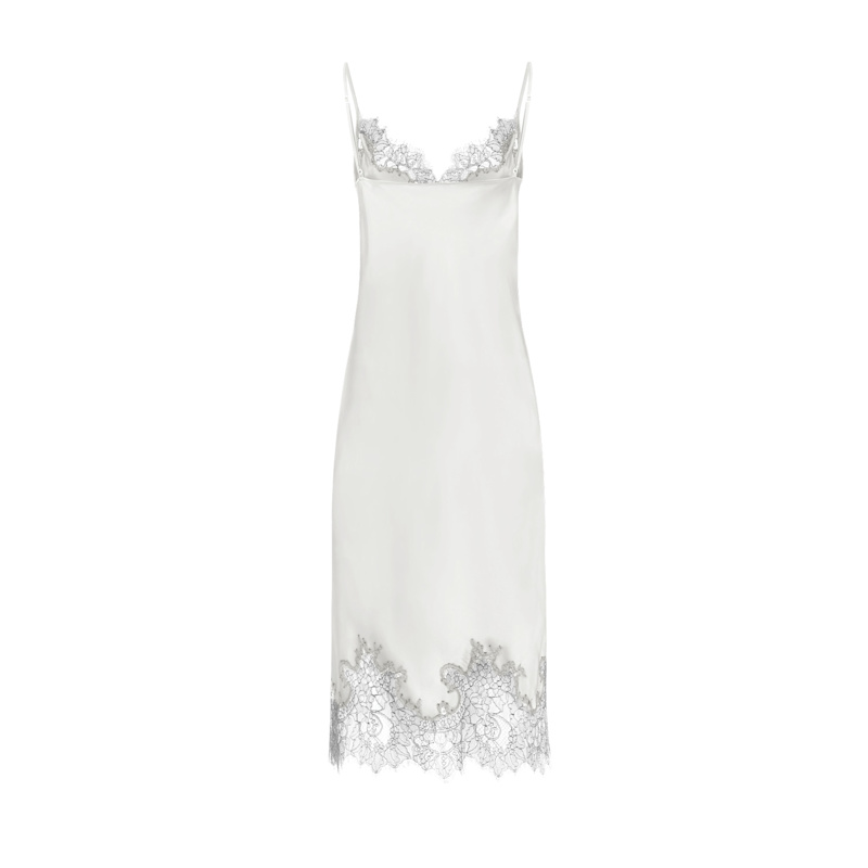 Thumbnail of Lace Detailed Midi Cami Dress - White image