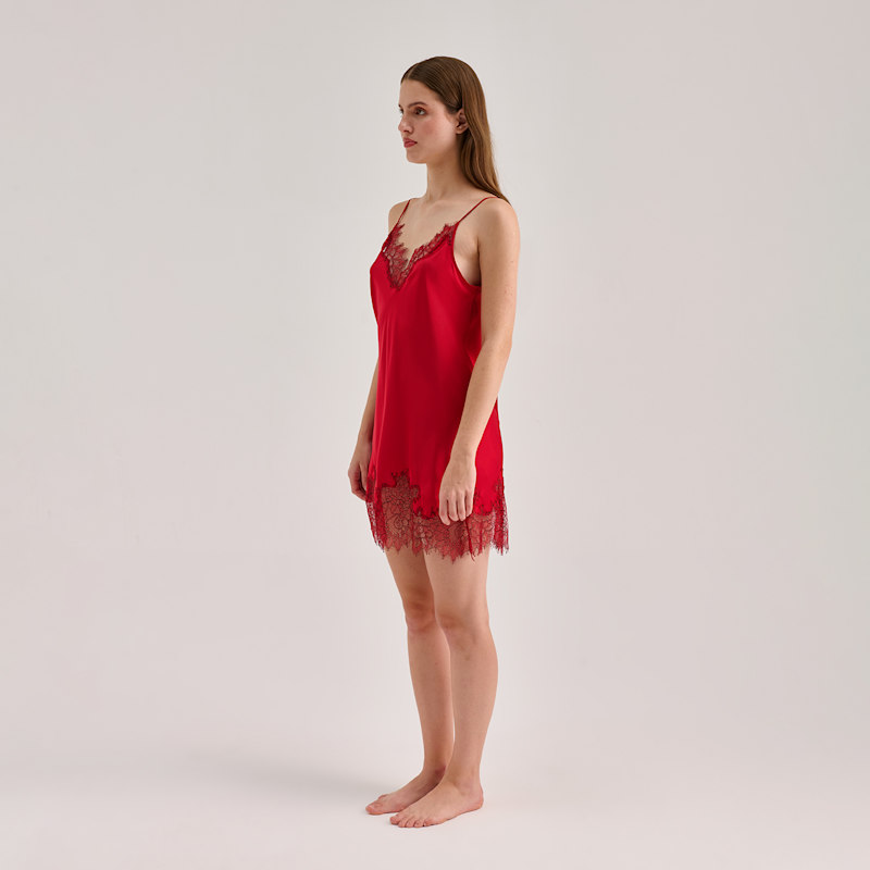 Thumbnail of Lace Detailed Mini Cami Dress - Red image