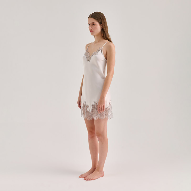Thumbnail of Lace Detailed Mini Cami Dress - White image
