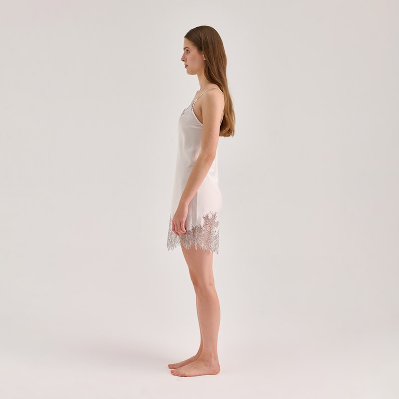 Thumbnail of Lace Detailed Mini Cami Dress - White image