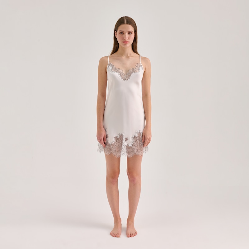 Thumbnail of Lace Detailed Mini Cami Dress - White image