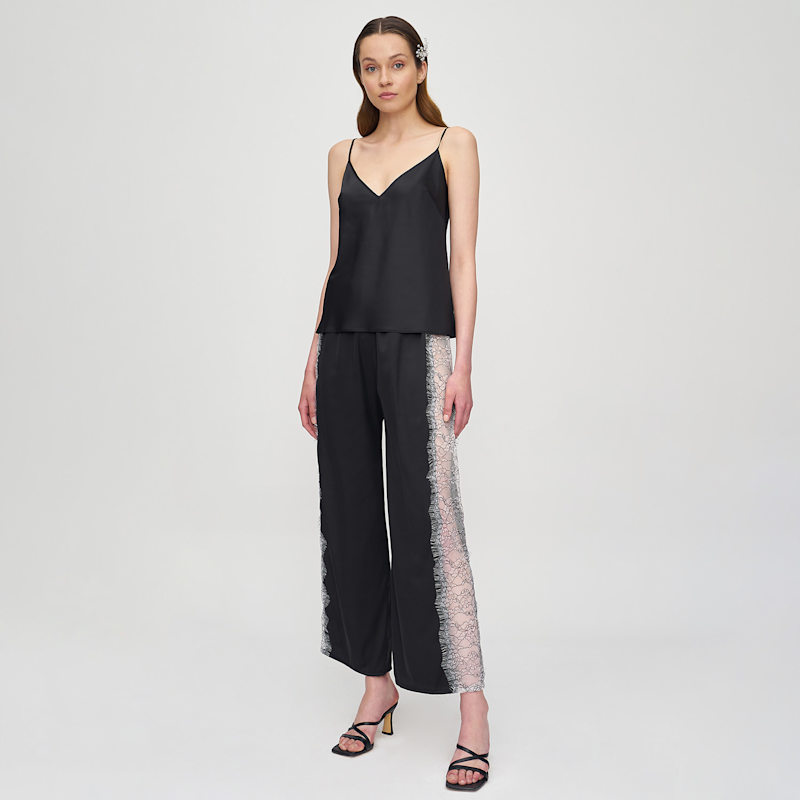 Lace Detailed Pants - Black & White Lace | Avenue 8 | Wolf