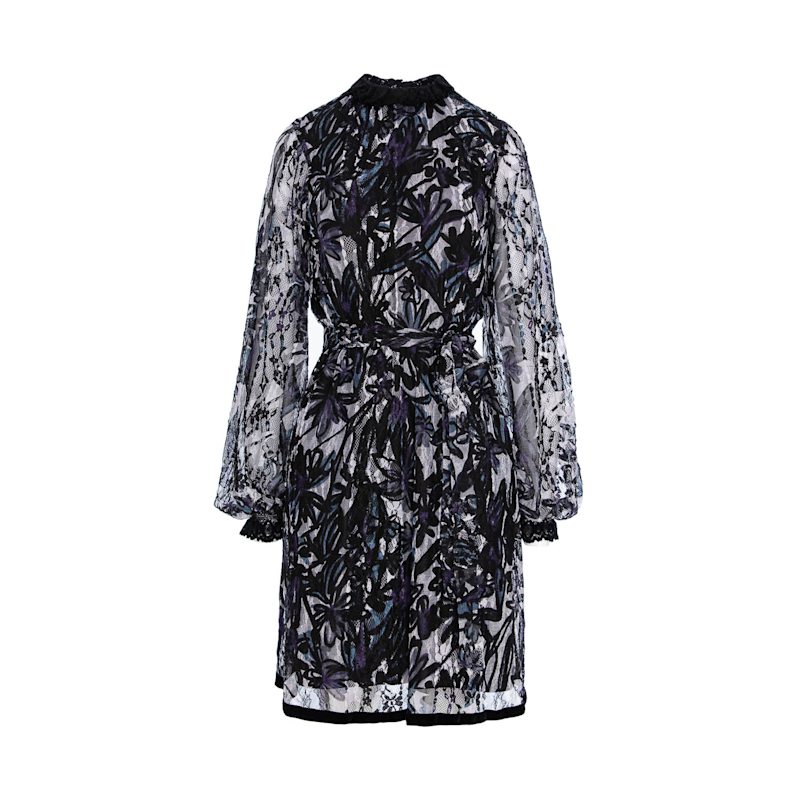 velvet dress with lace collar Black Sleeveless Detail  Rodarte Lace Chantilly Midi Dress with