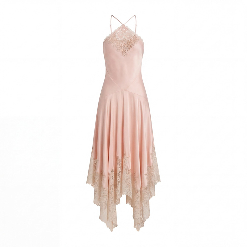Thumbnail of Lace Trim Handkerchief Midi Dress image