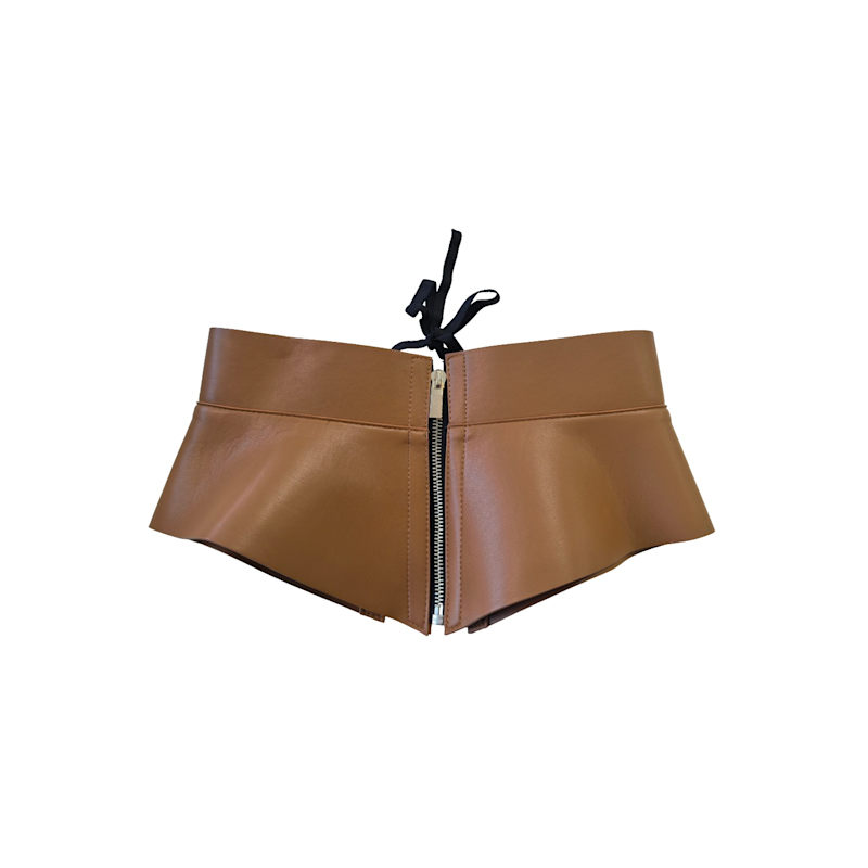 Metallic Lacing Corset Statement Belt Pvc Shiny corset belt - Waist Belt – Miss Leather Online main image 2