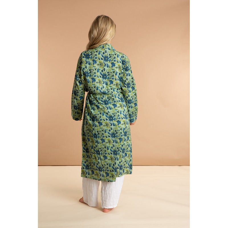 Thumbnail of Ladies Indian Cotton Robe - Lime Patchouli image