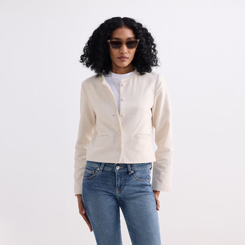 Thumbnail of Lady Jacket In Cream Cotton Tweed image